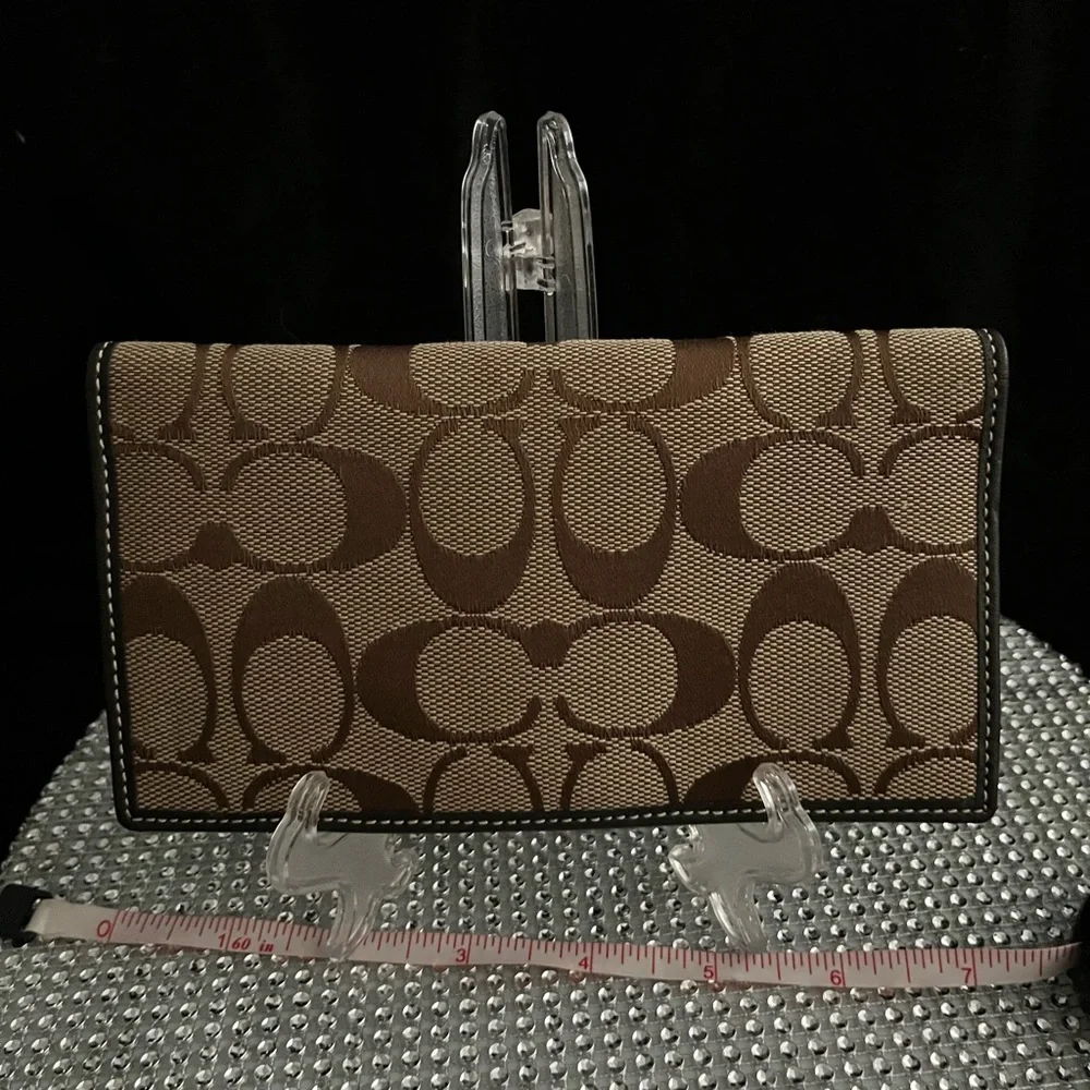COACH NWOT Monogram Checkbook / Receipt Wallet - Picture 2 of 7